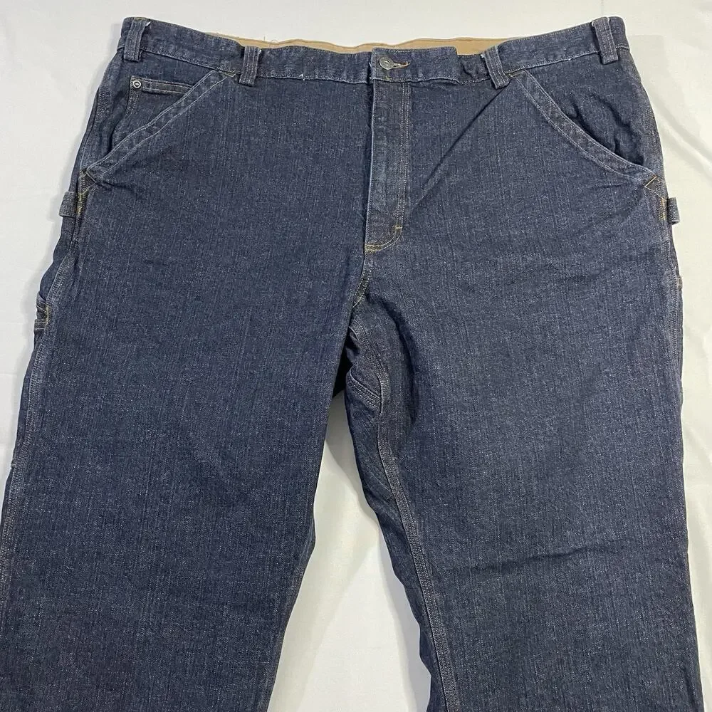 Duluth Trading Co Flex Ballroom Relaxed Fit Carpenter Work Jeans Men 46x32 EUC